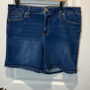 SEVEN7 JEANS Women's Blue‎ Denim Jean Shorts Distressed Style Size 16
